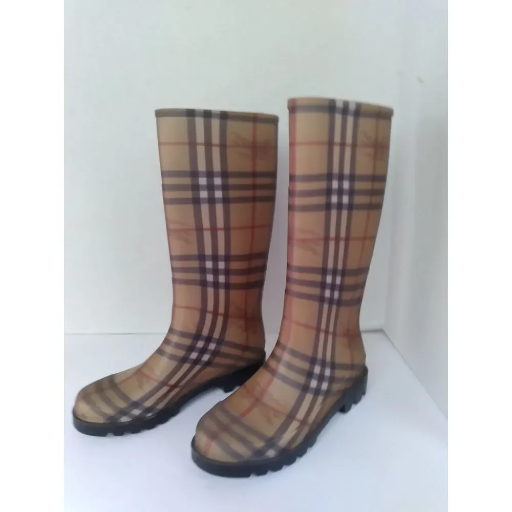 Burberry Classic Nova Check Rain Boots‎ Rubber Wellington Boots - Picture 2 of 8